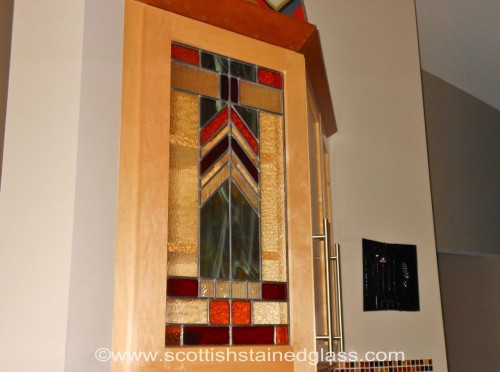 prairie style stained glass cabinet